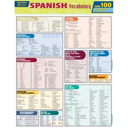 BARCHARTS BarCharts 9781423217435 Spanish Vocabulary Quizzer Quickstudy Easel 9781423217435